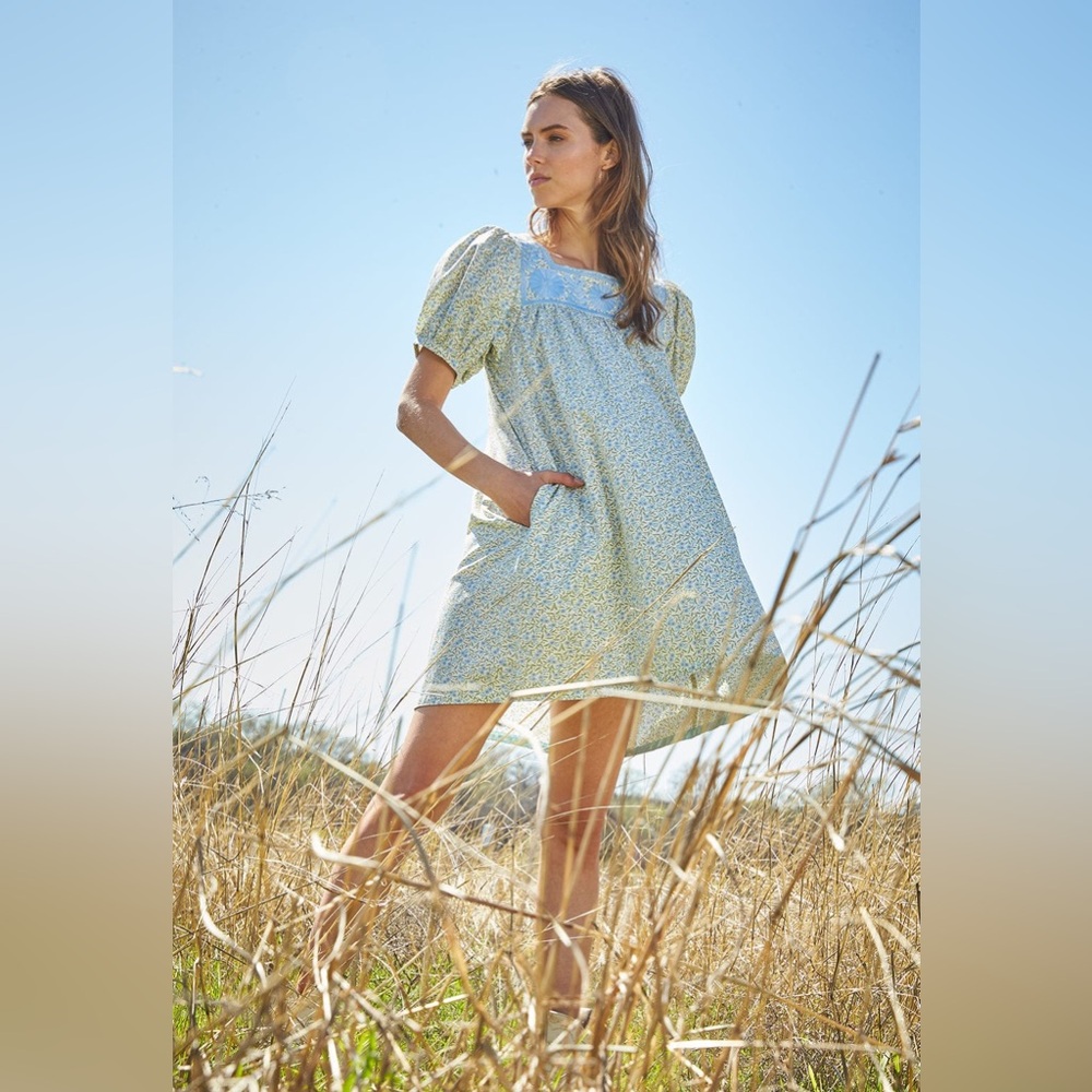 Mi Golondrina Maria Jardin Celeste Dress